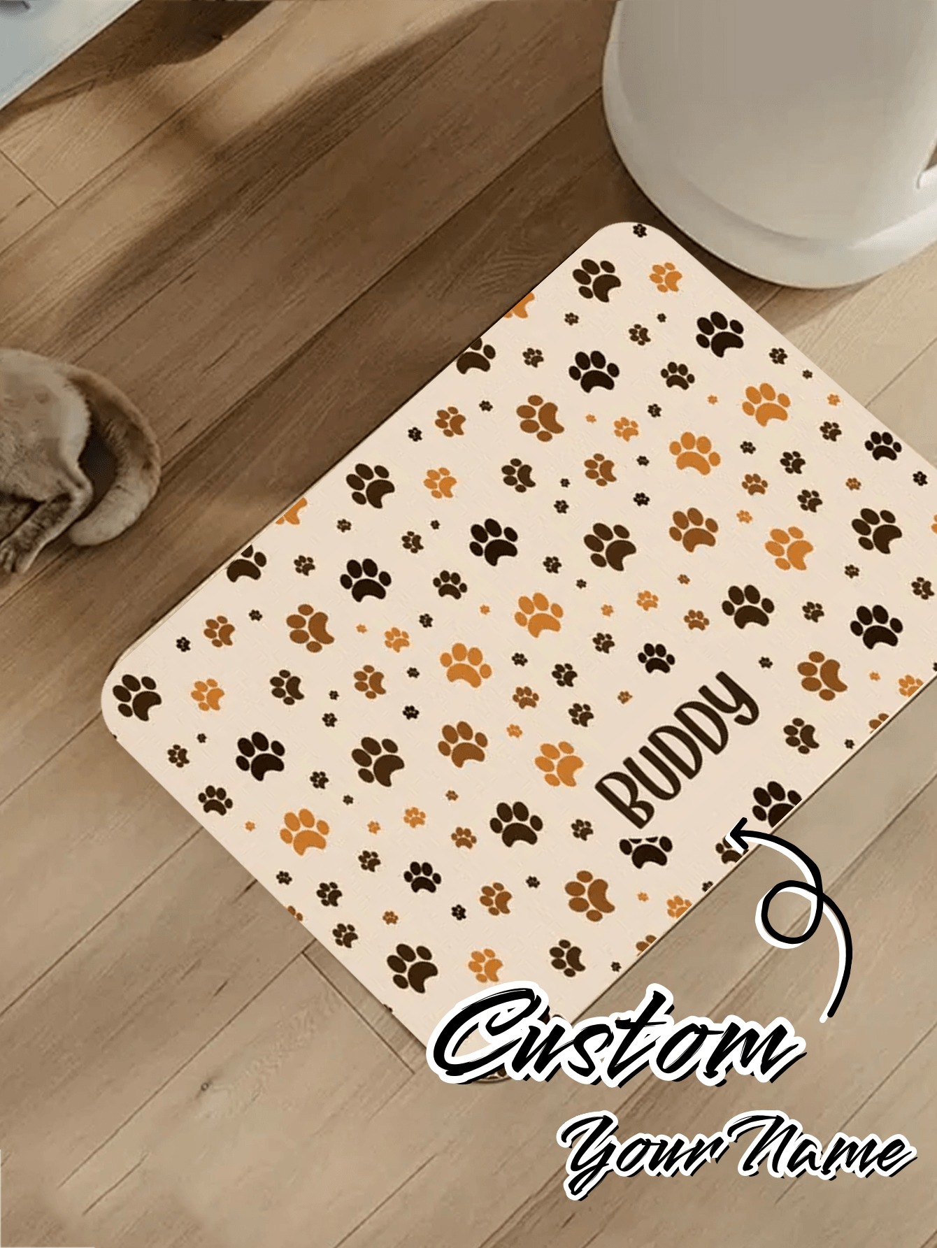 Custom Kitten Paw Print Pet Placemat